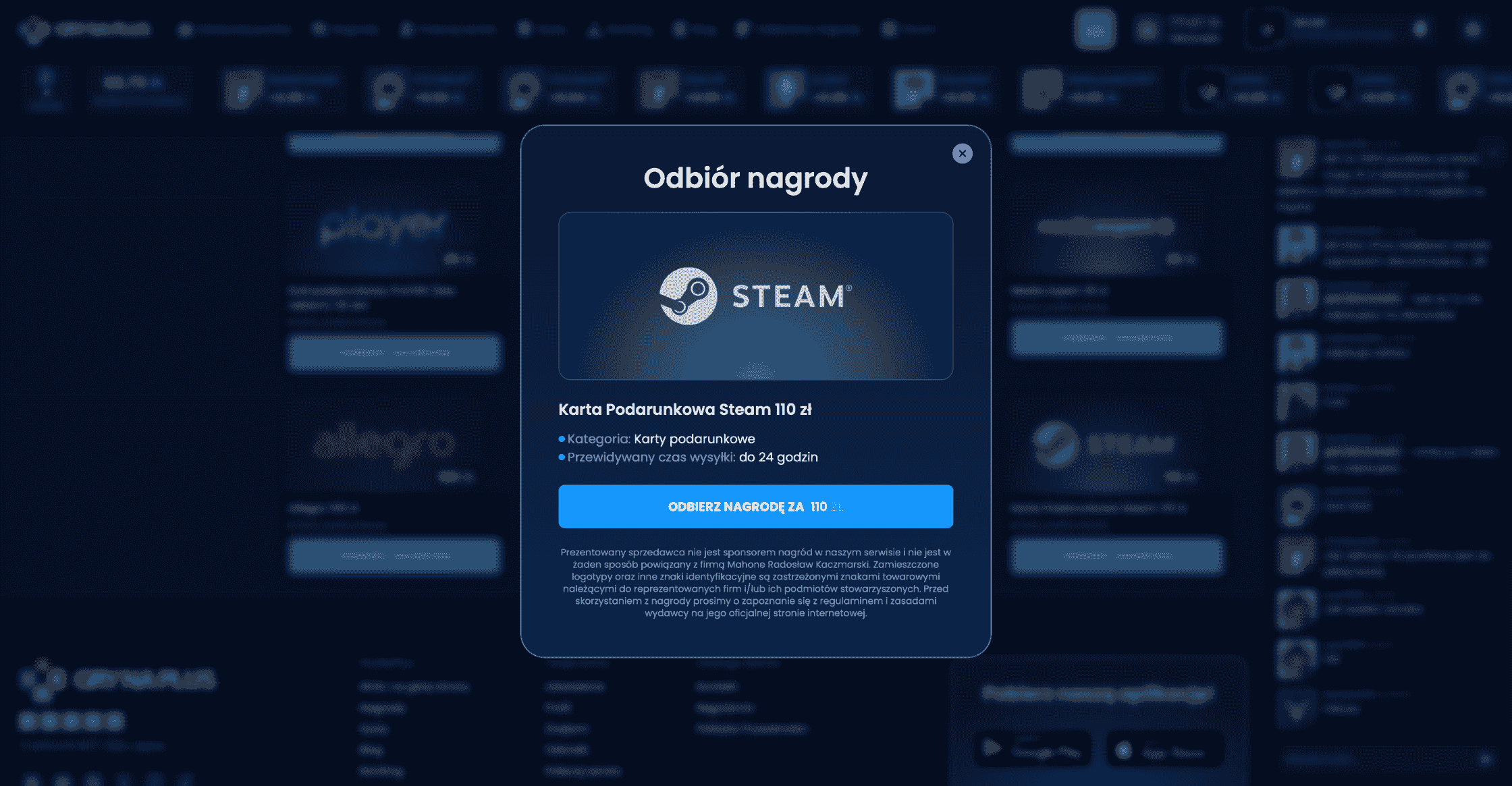 Infografika FAQ odpowiedzi na pytania o aktywację saldo i koszt darmowych kart podarunkowych Steam na GrynaPlus