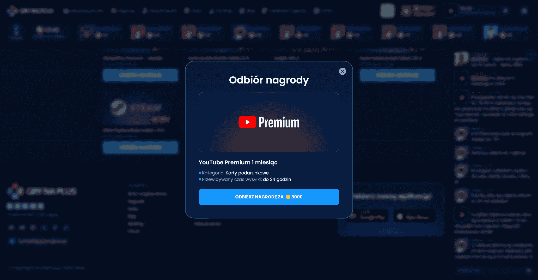 Karta podarunkowa YouTube Premium
