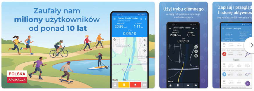Caynax: Bieganie, Rower, Rolki