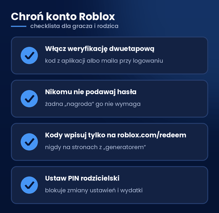 Jak zdobyć darmowe Robuxy bezpiecznie – checklista ochrony konta Roblox