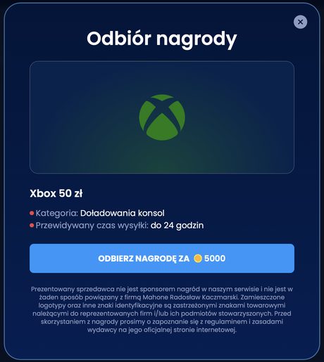 Tani Xbox Game Pass &ndash; karta Xbox 50 zł za 5000 punkt&oacute;w w GrynaPlus