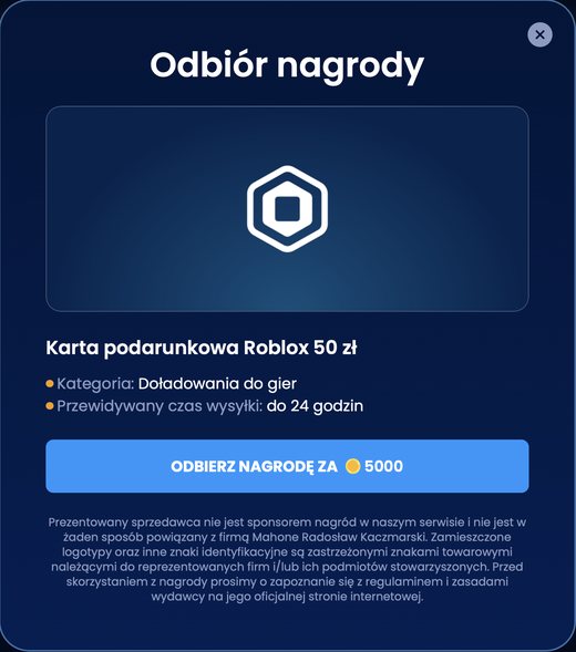 roblox karta 50 zł grynaplus