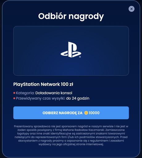 Tanie gry PS5 Digital &ndash; karta PlayStation Network 100 zł za 10 000 punkt&oacute;w w GrynaPlus